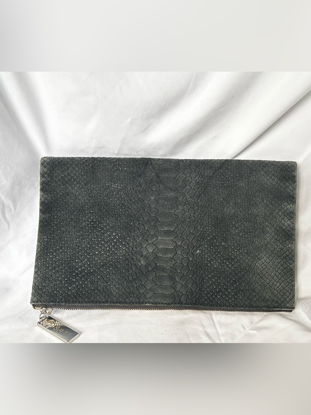 Banana Republic Charcoal Embossed Snake-Texture Clutch‎ - By LA Brand August
